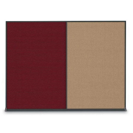 United Visual Products Double Door Radius Corkboard, 60"X36", B, UV8004-BRONZE-AMETHY UV8004-BRONZE-AMETHY